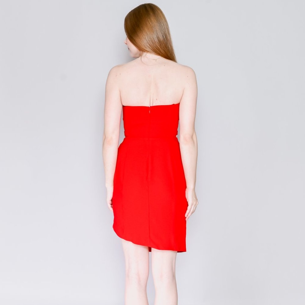 AMANDA UPRICHARD Red Strapless Cutout Dress - Picture 4 of 6